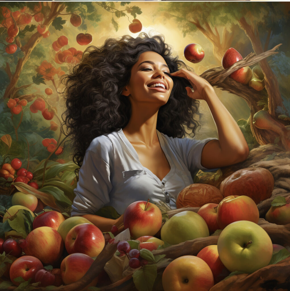 woman enjoying fruits