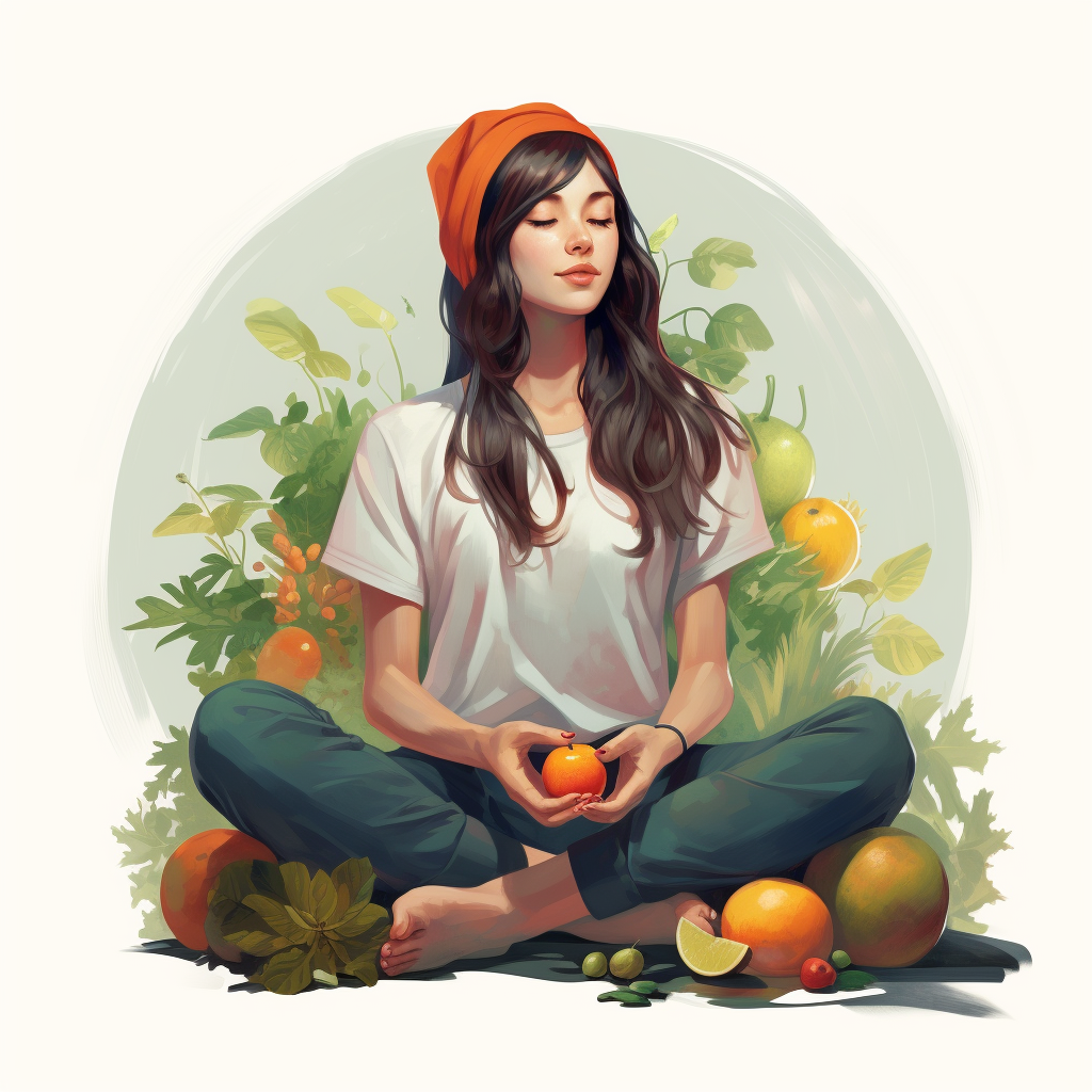 Ai generated woman holding fruit